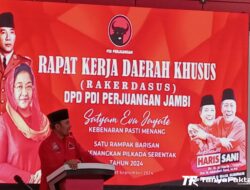 Gelar Rakerdasus, Edi Purwanto Tegaskan Kader PDIP Jambi Tegak Lurus Menangkan Al Haris-Sani