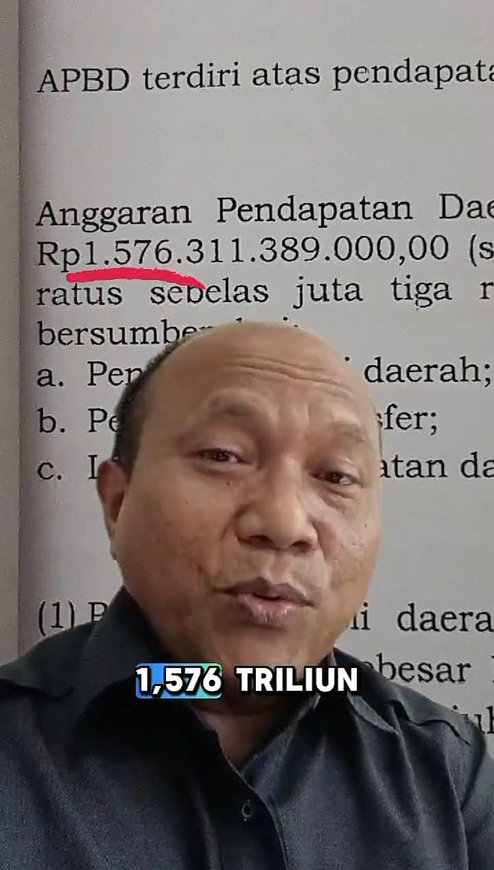 Screenshot video seorang pria yang mengatakan APBD Kota Jambi 2025 sebesar 1.576 T. [TanyaFakta.id/Ist]